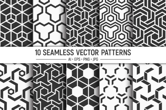 Download 10 Seamless Geometric Vector Patterns - Vector Collection