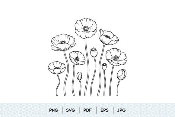 Download Poppy Flower Bouquet SVG - Premium Resources